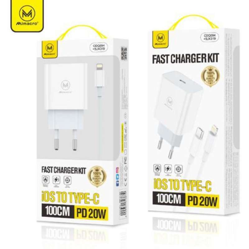 Carica Fast Charge 20W con cavo Type C – Lightning – MIMACRO