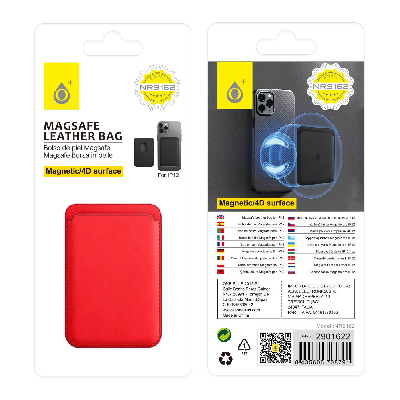 Cover bag magnetica rosso per iPhone 11 o superiori